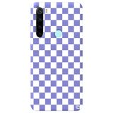 WANNA PROTECT Xiaomi Redmi Note 8 ile Uyumlu Lila Renkli Dama Desenli Premium Silikon Telefon Kılıfı, Kadifeli İç dama_183