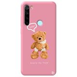 WANNA PROTECT Xiaomi Redmi Note 8 ile Uyumlu Pembe Renkli, Ayıcık Desenli Premium Silikon Telefon Kılıfı ayicik2_183