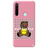 WANNA PROTECT Xiaomi Redmi Note 8 ile Uyumlu Pembe Renkli, Ayıcık Desenli, Premium Silikon Telefon Kılıfı happiness_183