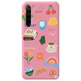 WANNA PROTECT Xiaomi Redmi Note 8 ile Uyumlu Pembe Renkli Sticker İçi Kadife Desenli Silikon Telefon Kılıfı Stickerr_183