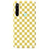 WANNA PROTECT Xiaomi Redmi Note 8 ile Uyumlu Sarı Dama Desenli Premium Silikon Telefon Kılıfı, İçi Kadifeli dama_183