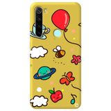 WANNA PROTECT Xiaomi Redmi Note 8 ile Uyumlu Sarı Renkli Arı Balon İçi Kadife Desenli Silikon Telefon Kılıfı aribalonn_183