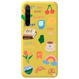 WANNA PROTECT Xiaomi Redmi Note 8 ile Uyumlu Sarı Renkli Sticker İçi Kadife Desenli Silikon Telefon Kılıfı Stickerr_183