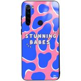 WANNA PROTECT Xiaomi Redmi Note 8 ile Uyumlu Stunning Babes Premium Desenli Glossy Kılıf, Mavi-Pembe stunningbabesglossy_187