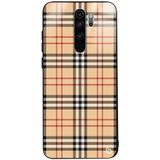 WANNA PROTECT Xiaomi Redmi Note 8 Pro ile Uyumlu Ekose Kumaş Premium Desenli Glossy Kılıf, Kahverengi kumasglossy_188