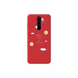WANNA PROTECT Xiaomi Redmi Note 8 Pro ile Uyumlu Kırmızı Renk Don't Forget To Smile Kadife Desenli Silikon Telefon Kılıfı GulumsemeyiUnutma_062