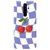 WANNA PROTECT Xiaomi Redmi Note 8 Pro ile Uyumlu Lila Dama Kiraz Desenli İçi Kadife Silikon Telefon Kılıfı lansmankilif_231