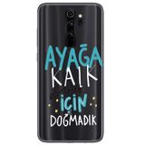 WANNA PROTECT Xiaomi Redmi Note 8 Pro ile Uyumlu Şeffaf Silikon Kılıf, Ayağa Kalk Girl Power Desenli ayagakalk_231