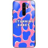 WANNA PROTECT Xiaomi Redmi Note 8 Pro ile Uyumlu Stunning Babes Premium Desenli Glossy Kılıf, Mavi-Pembe stunningbabesglossy_188