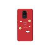 WANNA PROTECT Xiaomi Redmi Note 9 ile Uyumlu Kırmızı Renk Don't Forget To Smile Desenli Silikon Telefon Kılıfı, İçi Kadife GulumsemeyiUnutma_065