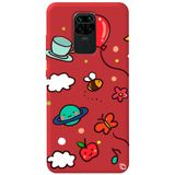 WANNA PROTECT Xiaomi Redmi Note 9 ile Uyumlu Kırmızı Renkli Arı Balon İçi Kadife Desenli Silikon Telefon Kılıfı aribalonn_184