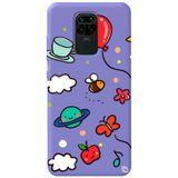 WANNA PROTECT Xiaomi Redmi Note 9 ile Uyumlu Lila Renkli Arı Balon İçi Kadife Desenli Silikon Telefon Kılıfı aribalonn_184