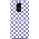 WANNA PROTECT Xiaomi Redmi Note 9 ile Uyumlu Lila Renkli Dama Desenli Premium Silikon Telefon Kılıfı, İçi Kadifeli dama_184