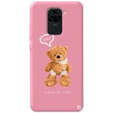 WANNA PROTECT Xiaomi Redmi Note 9 ile Uyumlu Pembe Renkli, Ayıcık Desenli, Premium Silikon Telefon Kılıfı ayicik2_184