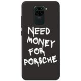 WANNA PROTECT Xiaomi Redmi Note 9 ile Uyumlu Siyah Silikon Telefon Kılıfı, Need Money Desenli, İçi Kadife lansmankilif_184