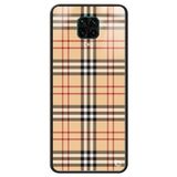 WANNA PROTECT Xiaomi Redmi Note 9 Pro ile Uyumlu Ekose Kumaş Premium Desenli Glossy Kılıf, Kahverengi kumasglossy_189