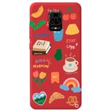 WANNA PROTECT Xiaomi Redmi Note 9 Pro ile Uyumlu Kırmızı Renkli Sticker Desenli Kadife İç Silikon Telefon Kılıfı Stickerr_185