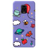 WANNA PROTECT Xiaomi Redmi Note 9 Pro ile Uyumlu Lila Renkli Arı Balon İçi Kadife Desenli Silikon Telefon Kılıfı aribalonn_185