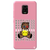 WANNA PROTECT Xiaomi Redmi Note 9 Pro ile Uyumlu Pembe Renkli, Ayıcık Desenli, Premium Silikon Telefon Kılıfı happiness_185