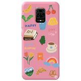 WANNA PROTECT Xiaomi Redmi Note 9 Pro ile Uyumlu Pembe Renkli Sticker İçi Kadife Desenli Silikon Telefon Kılıfı Stickerr_185