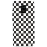 WANNA PROTECT Xiaomi Redmi Note 9 Pro ile Uyumlu Siyah Dama Desenli Premium Silikon Telefon Kılıfı, İçi Kadifeli dama_185
