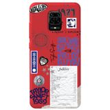WANNA PROTECT Xiaomi Redmi Note 9 Pro ile Uyumlu Taylor Swift Sticker Desenli Silikon Telefon Kılıfı, Kırmızı, İçi Kadife taylor_185