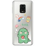 WANNA PROTECT Xiaomi Redmi Note 9s ile Uyumlu Dinazor Tasarımlı Şeffaf Silikon Kılıf dinazorrn_186