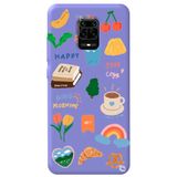WANNA PROTECT Xiaomi Redmi Note 9s ile Uyumlu Lila Renkli Sticker Desenli Silikon Telefon Kılıfı, Kadife İç Stickerr_186