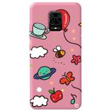WANNA PROTECT Xiaomi Redmi Note 9s ile Uyumlu Pembe Renkli Arı Balon İçi Kadife Desenli Silikon Telefon Kılıfı aribalonn_186