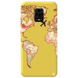 WANNA PROTECT Xiaomi Redmi Note 9S ile Uyumlu Sarı Renkli, Dünya Harita Desenli, Premium Kadife İçli Silikon Telefon Kılıfı dunyaharita_186