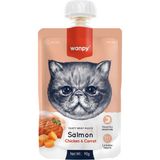 Wanpy 10'lu Taze Somonlu ve Tavuklu Kedi Et Ezmesi 90 gr Lezzetli Ödül Maması