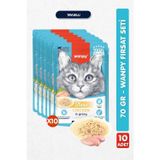 Wanpy 10LU Yetişkin Kedi Yaş Maması Tavuklu Premium Kalite 10 x 70 gr