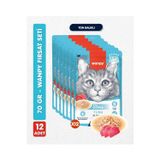 Wanpy 12LI Yetişkin Kedi Yaş Maması Ton Balıklı Premium Kalite 12 x 70 gr