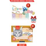 Wanpy 3lü Ödül Seti: 50 Adet 4 Lezzet Krema Kedi Ödülü + 15LI Ranova Maltlı Kedi Lolipopu 40GR Ezme Hediyeli! - -