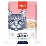 Wanpy 85 gr Super Premium Pouch Tavuklu ve Karidesli Yaş Kedi Maması