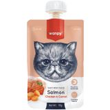Wanpy 90 GR Somonlu Tavuklu ve Havuçlu Ezme Kedi Ödül Maması