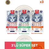Wanpy Digestive-Skin Coat-Join Fonksiyonel Kedi Krema Ödülü Mix Paket 5X14GR 3lü Set - 5X 14 gr