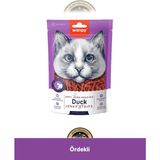 Wanpy Gerçek Ördek Fileto Jerky Strips Yumuşak Kedi Ödül Maması 80 gr