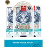 Wanpy Hairball Control - Tüy Yumağı Önleyici Morina Balık & Tavuk Kedi Krema Ödül Maması Seti 3 Adet - 5x14gr
