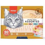 Wanpy Karışık 4 Lezzetli 50x14 gr Krema Kedi Ödül Maması