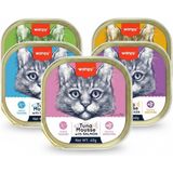 Wanpy Karışık Lezzet 5 Adet 40 gr Yaş Mama Kedi Maması Ton Balıklı ve Karidesli - 5 Adet 40GR