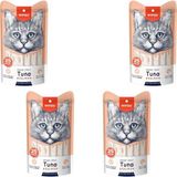 Wanpy Kedi Ödülü Ton Somon Krema 25*14 gr x 4 Adet Lezzetli ve Sağlıklı Ödül Maması