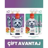Wanpy Ördek - Havuç & Kuzu - Havuç Köpek Et Ezmesi Köpek Ödül Maması Seti 4x90 gr - 1 Adet - Çok Renkli