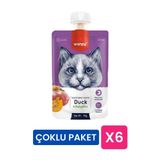 Wanpy Ördekli Ve Bal Kabaklı Ezme Kedi Ödül Maması 90 Gr (6'lı Çoklu Paket)