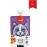 Wanpy Ördekli ve Bal Kabaklı Ezme Kedi Ödül Maması 90 gr x 6 Adet - 1