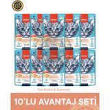 Wanpy Pouch Somon & Ton Balık Yavru Kedi Yaş Maması Seti 10x70 gr - 10X70GR