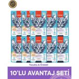 Wanpy Pouch Tavuk & Ördek Yavru Kedi Yaş Maması Seti 10x70 gr - 10X70GR