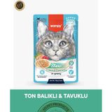 Wanpy Pouch Tavuk & Ton Balık Yetişkin Kedi Yaş Maması 70 gr