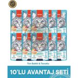 Wanpy Pouch Tavuk & Ton Balık Yetişkin Kedi Yaş Maması Seti 10x70 gr - 10X70GR