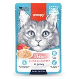 Wanpy Pouch Ton Balıklı ve Karidesli Yaş Kedi Maması 70gr x 10 Adet